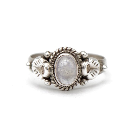 Jewelry - Moonstone & Leaf Silver Ring